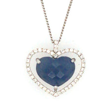 Load image into Gallery viewer, Sapphire Heart Halo Necklace