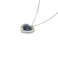 Load image into Gallery viewer, Sapphire Heart Halo Necklace