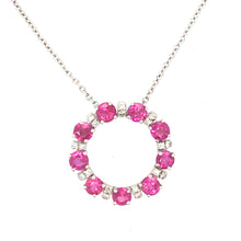Load image into Gallery viewer, Ruby & Diamond Circle Pendant