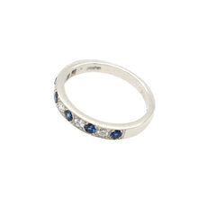 Load image into Gallery viewer, Sapphire & Diamond Platinum Medium Band Ring