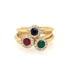 Load image into Gallery viewer, Emerald and Diamond Halo Ring