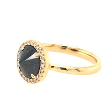 Load image into Gallery viewer, Black Diamond Halo Ring