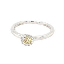 Load image into Gallery viewer, Yellow Diamond Halo Cluster Ring