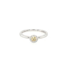 Load image into Gallery viewer, Yellow Diamond Halo Cluster Ring