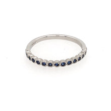 Load image into Gallery viewer, Sapphire Platinum Fine Rim Mill Grain Set Ring