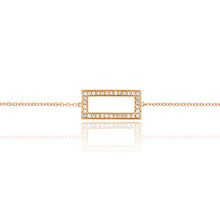 Load image into Gallery viewer, Diamond Open Rectangle Bracelet
