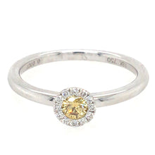 Load image into Gallery viewer, Yellow Diamond Halo Cluster Ring