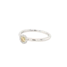 Load image into Gallery viewer, Yellow Diamond Halo Cluster Ring