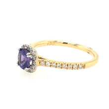 Load image into Gallery viewer, Colour Change Sapphire & Diamond Ring