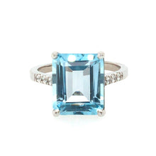 Load image into Gallery viewer, Blue Topaz & Diamond Cocktail Ring