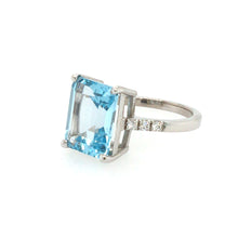 Load image into Gallery viewer, Blue Topaz & Diamond Cocktail Ring