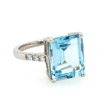Load image into Gallery viewer, Blue Topaz & Diamond Cocktail Ring