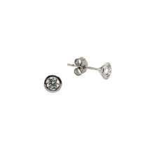 Load image into Gallery viewer, Diamond Rim Set Stud Earrings
