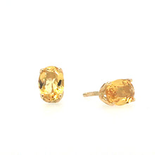 Load image into Gallery viewer, Yellow Beryl (Heliodor) 18ct Gold Stud Earrings