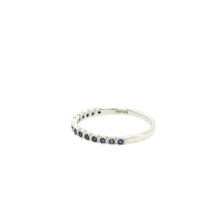 Load image into Gallery viewer, Sapphire Platinum Fine Rim Mill Grain Set Ring