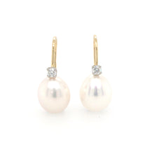 Load image into Gallery viewer, Pearl, Diamond 18ct Gold & Platinum Earrings
