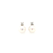 Load image into Gallery viewer, Cultured Pearl & Diamond Earrings