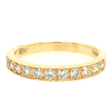 Load image into Gallery viewer, Diamond & 18ct Gold Mill Grain Medium Band Ring