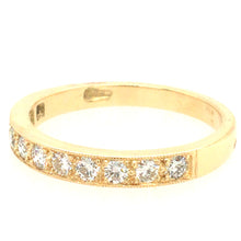 Load image into Gallery viewer, Diamond & 18ct Gold Mill Grain Medium Band Ring
