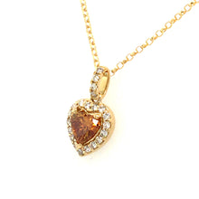 Load image into Gallery viewer, Natural Warm Yellow Diamond Heart Necklace
