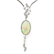 Load image into Gallery viewer, Opal & Diamond 18ct White Gold Statement Necklace