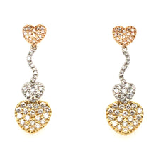 Load image into Gallery viewer, Diamond Heart Drop Earrings