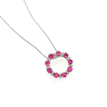 Load image into Gallery viewer, Ruby & Diamond Circle Pendant