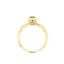 Load image into Gallery viewer, Emerald and Diamond Halo Ring