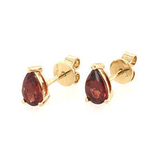 Load image into Gallery viewer, Garnet Pear Cut Stud Earrings

