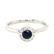 Load image into Gallery viewer, Sapphire & Diamond Halo Ring