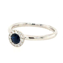 Load image into Gallery viewer, Sapphire & Diamond Halo Ring