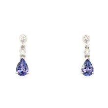 Load image into Gallery viewer, Tanzanite &amp; Diamond Drop Earrings

