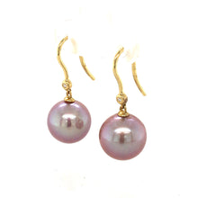 Load image into Gallery viewer, Lavender Pearl & Diamond Earrings