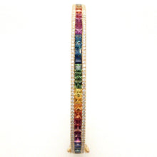 Load image into Gallery viewer, Multi Coloured Sapphire &amp; Diamond Bangle
