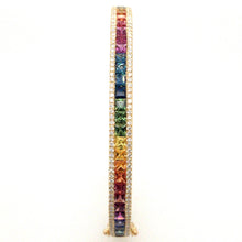 Load image into Gallery viewer, Multi Coloured Sapphire & Diamond Bangle