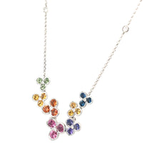 Load image into Gallery viewer, Multi Coloured Sapphire & Diamond Flower Necklace