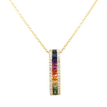 Load image into Gallery viewer, Multi Coloured Sapphire & Diamond Necklace