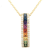 Load image into Gallery viewer, Multi Coloured Sapphire & Diamond Necklace