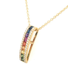 Load image into Gallery viewer, Multi Coloured Sapphire & Diamond Necklace