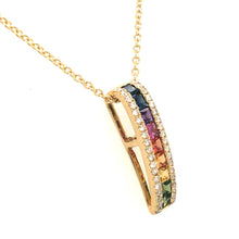 Load image into Gallery viewer, Multi Coloured Sapphire & Diamond Necklace