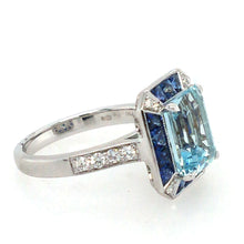 Load image into Gallery viewer, Aquamarine & Sapphire Ring