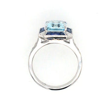 Load image into Gallery viewer, Aquamarine & Sapphire Ring
