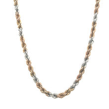 Load image into Gallery viewer, Gold 2 Colour Solid Rope Chain Necklace
