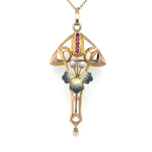 Load image into Gallery viewer, Art Nouveau Pendant &amp; Chain
