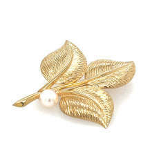 Load image into Gallery viewer, Pearl Leaf Spray Brooch
