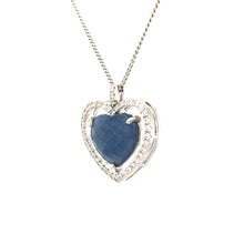 Load image into Gallery viewer, Sapphire Heart Halo Necklace
