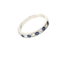 Load image into Gallery viewer, Sapphire &amp; Diamond Platinum Medium Band Ring
