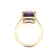 Load image into Gallery viewer, Amethyst &amp; Diamond 18ct Gold Cocktail Ring
