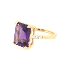 Load image into Gallery viewer, Amethyst &amp; Diamond 18ct Gold Cocktail Ring
