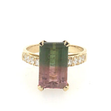 Load image into Gallery viewer, Bi Colour Tourmaline Statement Ring
